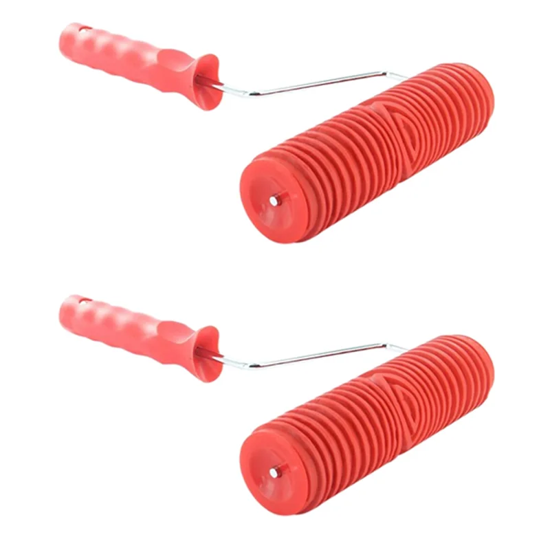 AB35-2Pcs 7 Inches Paint Roller DIY Wall Decoration Tool 7 Inches For Textured Wood-Grain Design