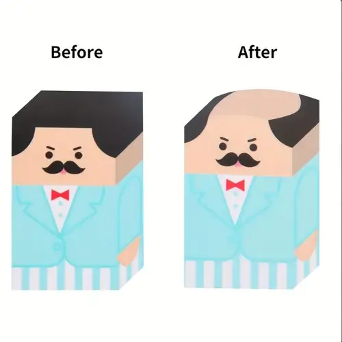 Imagen 2 del producto Paquete de 1 novedad de borradores de hombre calvo, suministros escolares peculiares divertidos, herramientas de corrección de borradores de dibujos animados divertidos