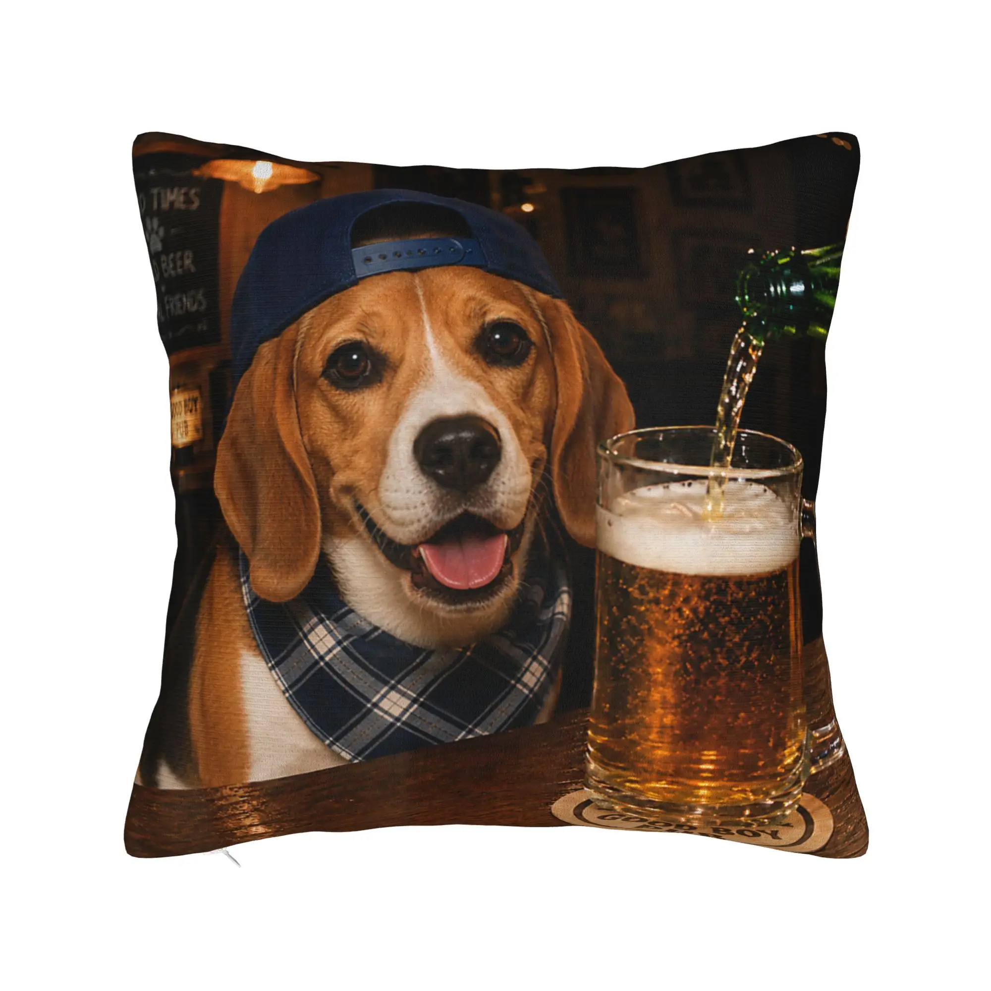Border Collie Drinking Beer Funny Dog Meme  Pillow Covers Printing Cushion Cover Decoration  Pillow Case Cover Sofa Multi Size