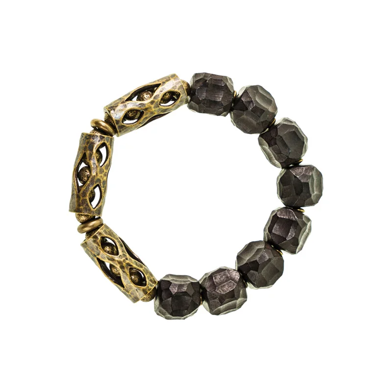 

Retro handmade ebony bracelet men's personality trend mix and match copper jewelry can play jewelry bracelet