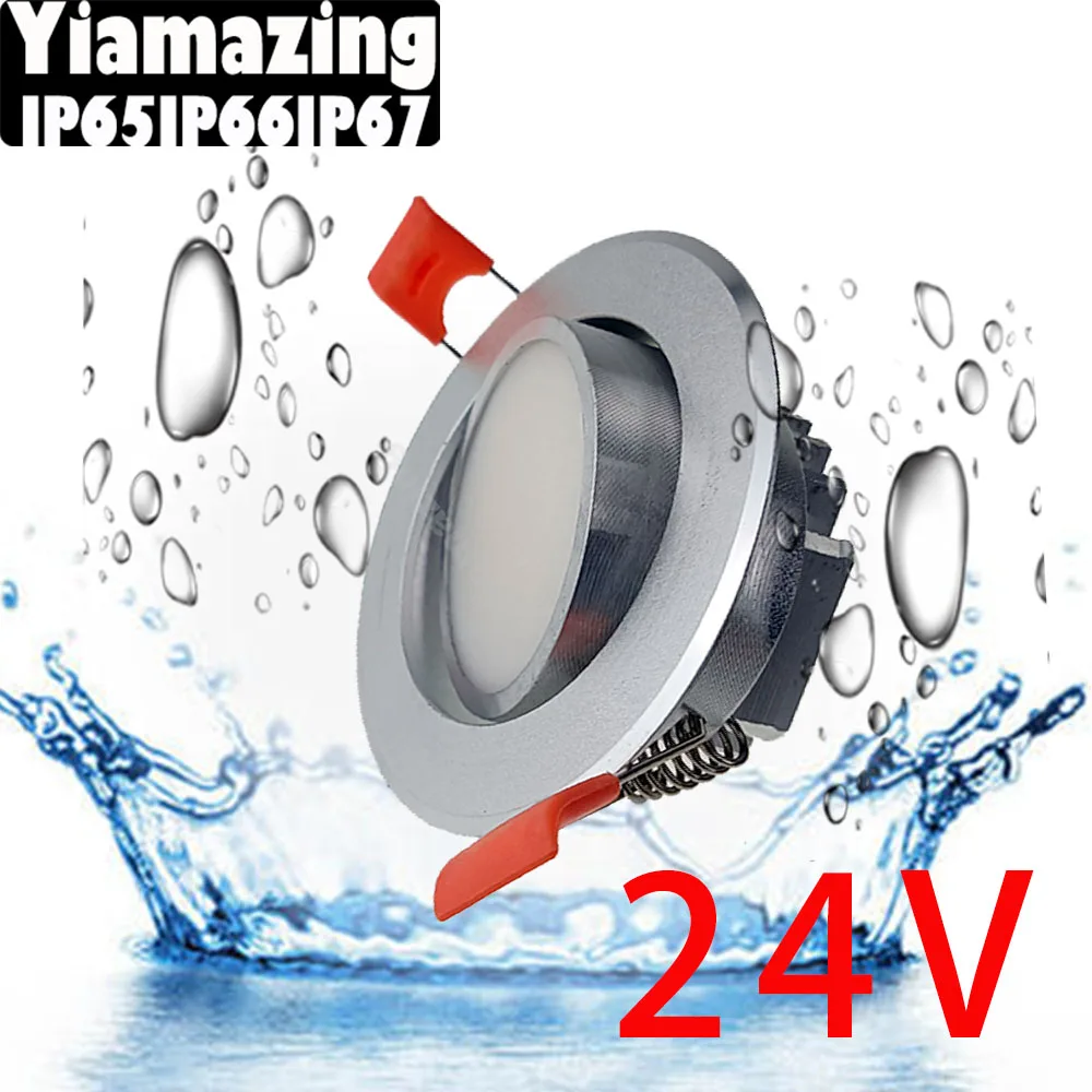 

Adjust Angle 24V Silver LED Downlight IP65 IP66 IP67 Outdoor Waterproof 6W 9W 12W Kitchen Bathroom Eaves Ceiling Lamp Spot Light