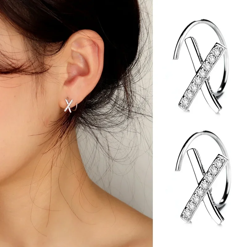 女性用スターリングシルバーとクリスタルのイヤリング,イヤリング,925スターリングシルバー,ウェディングジュエリー,バースデージュエリー,2021