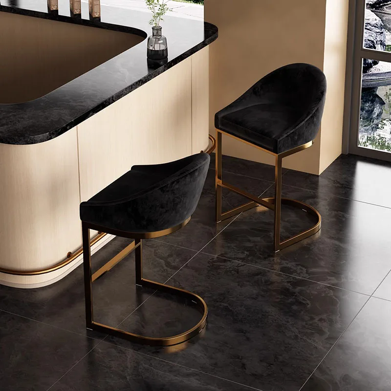 

Velvet Living Room Bar Chairs Reception Desks Metal Modern Vanity Bar Stools Comfortable Chaise De Bar Garden Furniture Sets