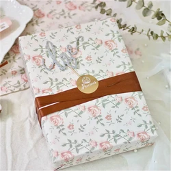 Fold 70*50cm Wrapping Paper Packaging DIY Flowers Pattern Kids Birthday Gift Decoration Love Wedding Wrapping Supplies