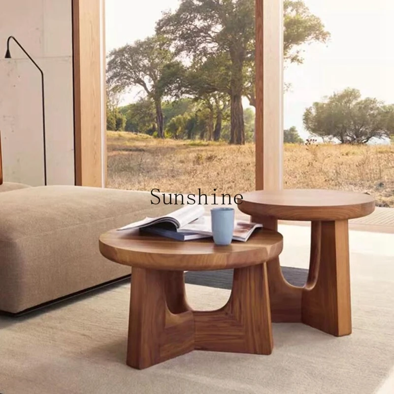Table basse ronde haute et basse, taille combinée simple, vent émoussant et silencieux