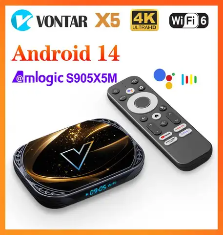 VONTAR Amlogic S905X5M X5 Android 14.0 TV Box S905A Media Player Andorid 14