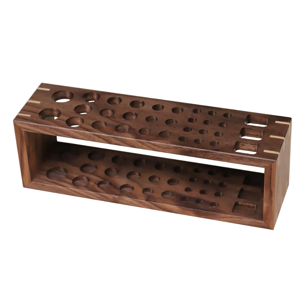 

Leather Punch Tools Rack High-End Black Walnut Leathercraft Tools Storage Bracket Mortise and Tenon Joint Structure