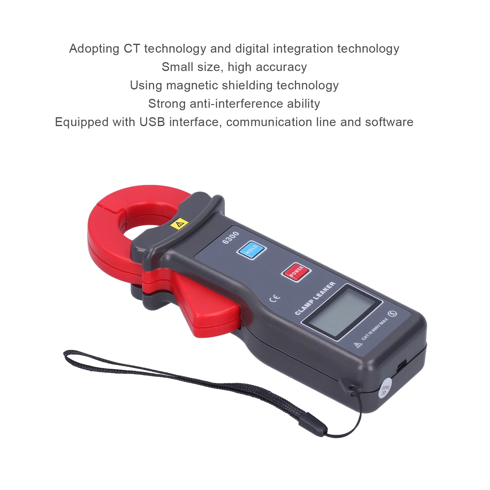 Clamp Leakage Current Meter ETCR‑6300 Current Meter 0mA‑60A Digital Clamp Leakage Current Meter with USB Communication