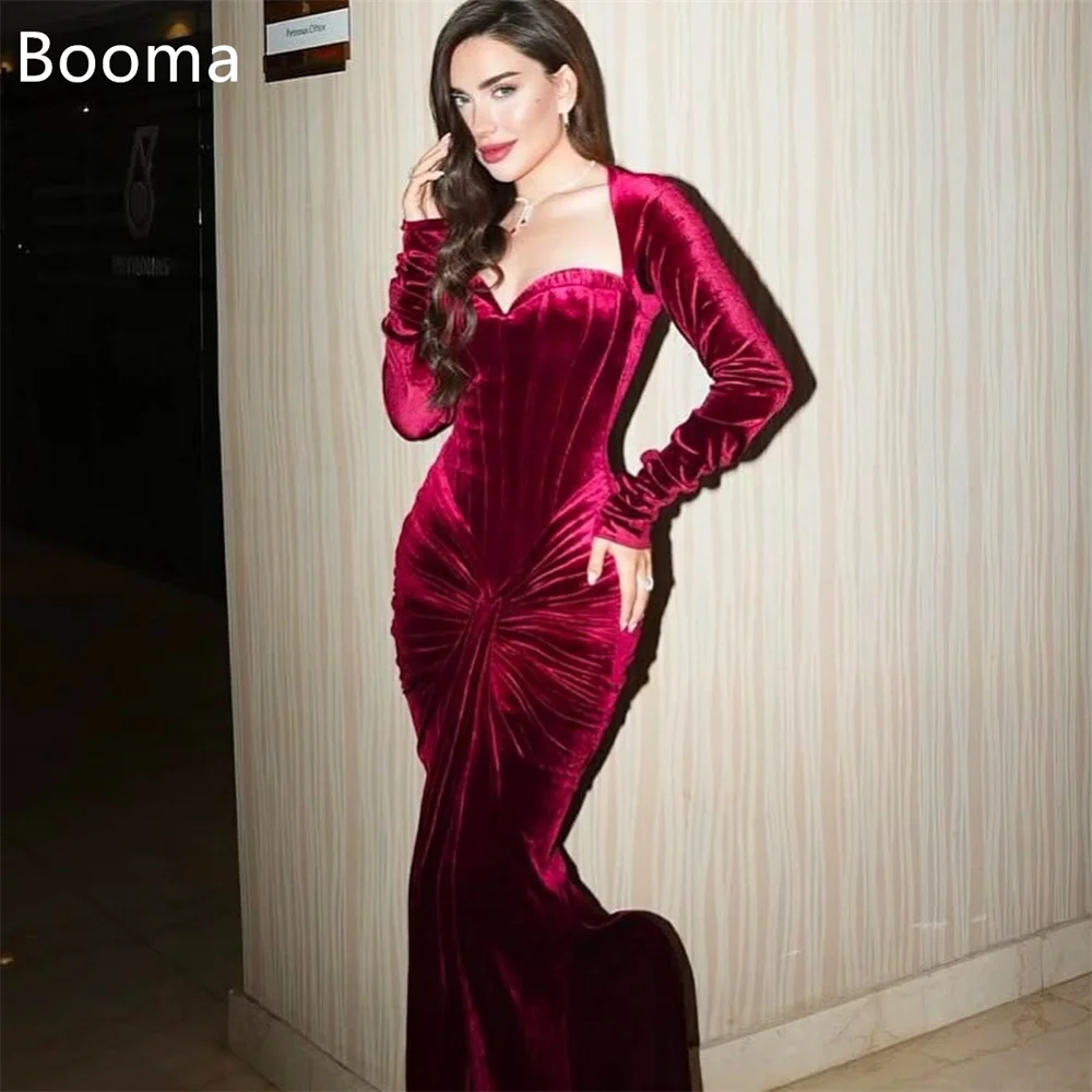 

Booma элегантное бархатное бархатное плиссированное платье русалки в форме сердца вечерние платья для женщин простое платье для выпускного вечера на заказ 2025