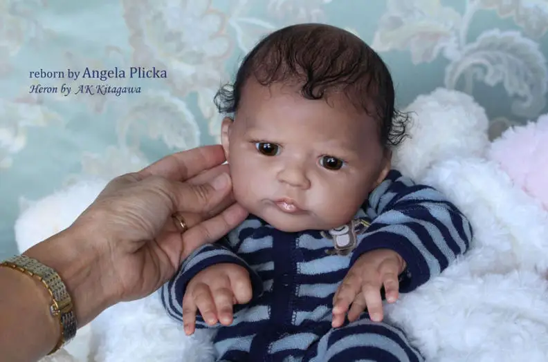 

NPK 19inch Unpainted Unfinished Reborn Heron DIY Doll Kit Fresh Color Soft Vinyl Doll Parts with Cloth Body and Eyes