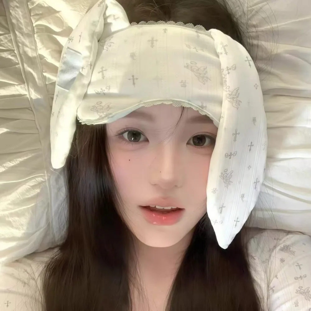 

Уникальная эластичная повязка на голову в виде кролика с отвисшими ушками, мультяшные милые зайчики, повязка на глаза, кавайная мягкая повязка-маска для девочек