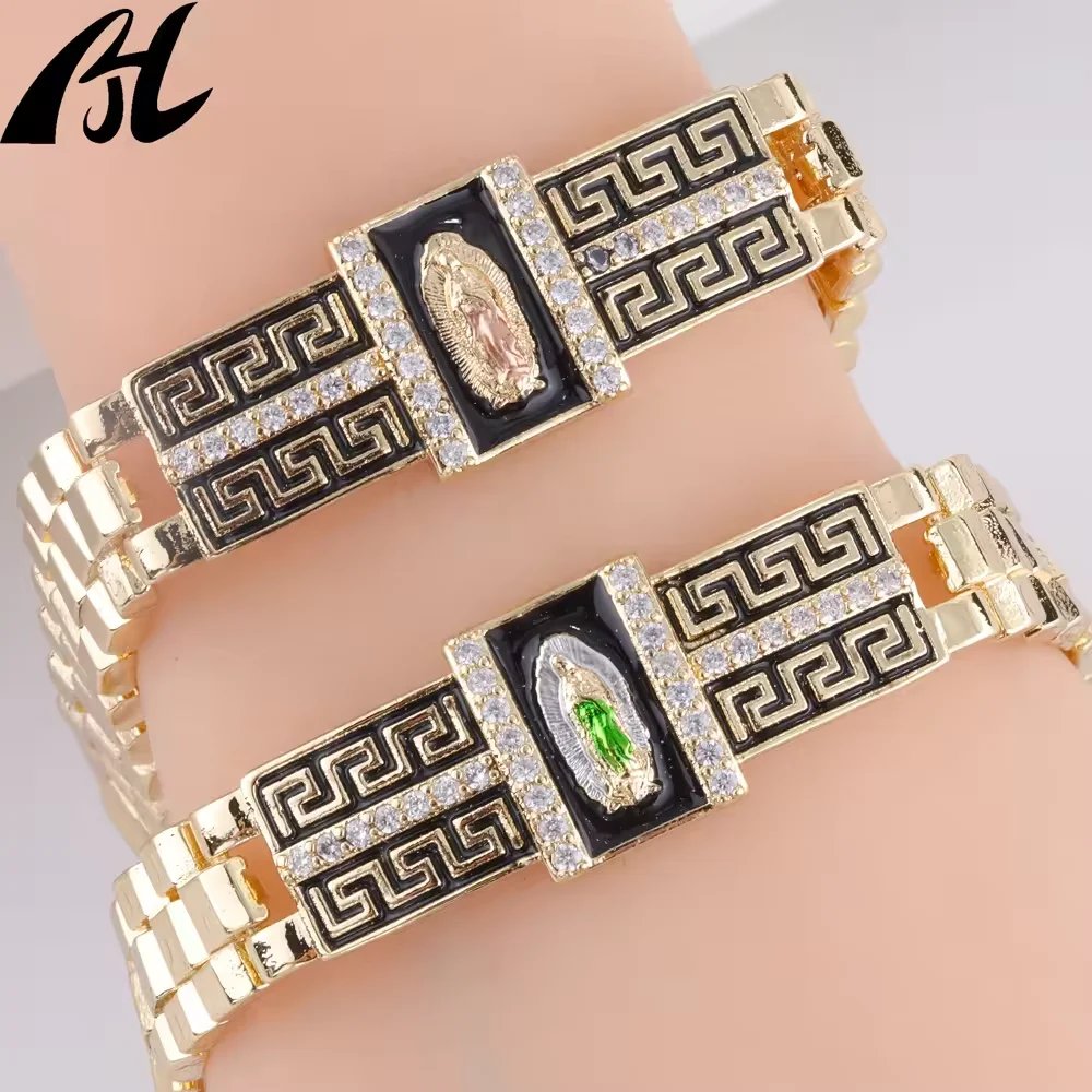 

Fashion Religious Catholic Jewelry Virgin Mary Pulseras De Mujer Exquisite Virgen De Guadalupe Lady Bracelet for Men Women