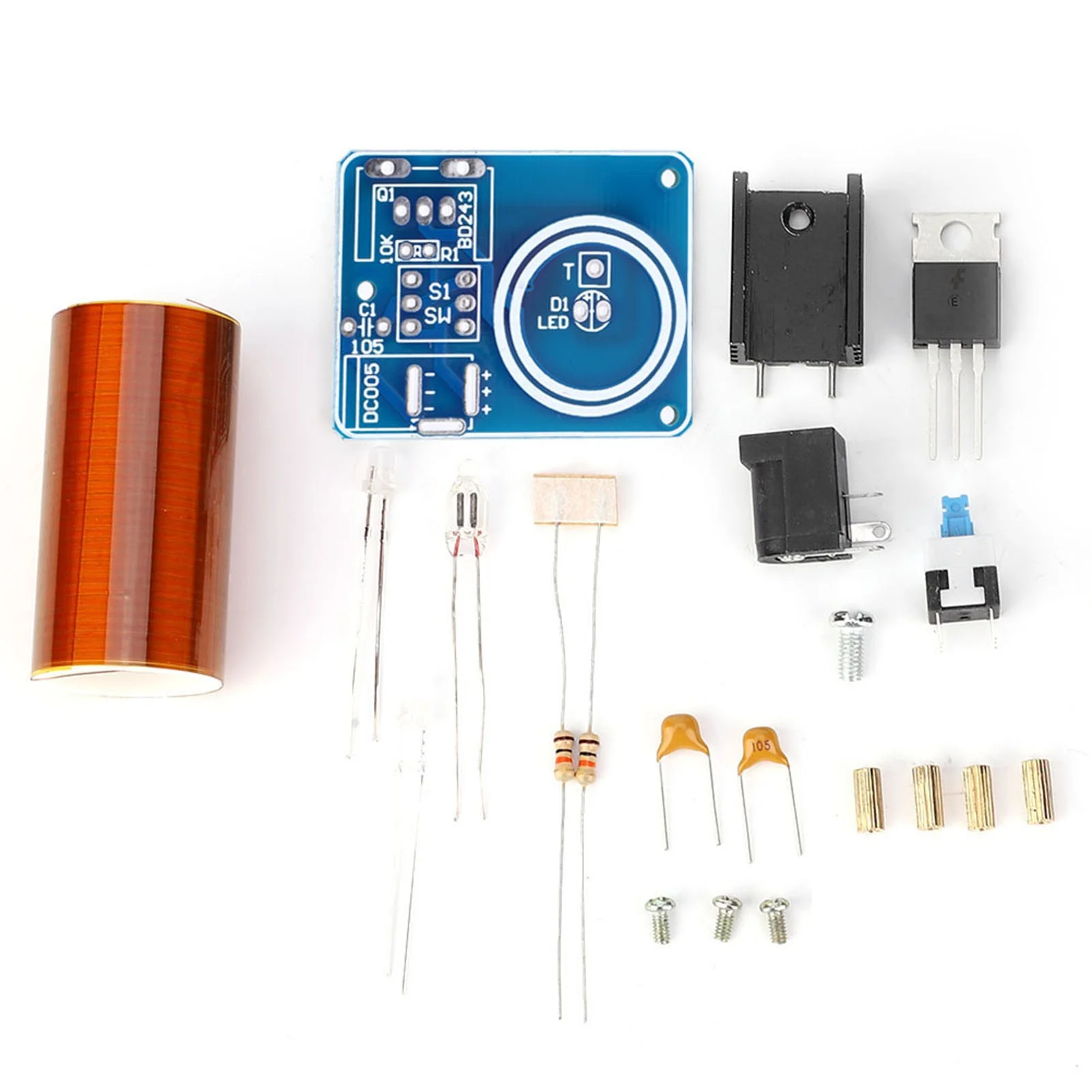 Mini Tesla Coil Remote LED Spark Module Kit Electronic DIY Kit DC12V