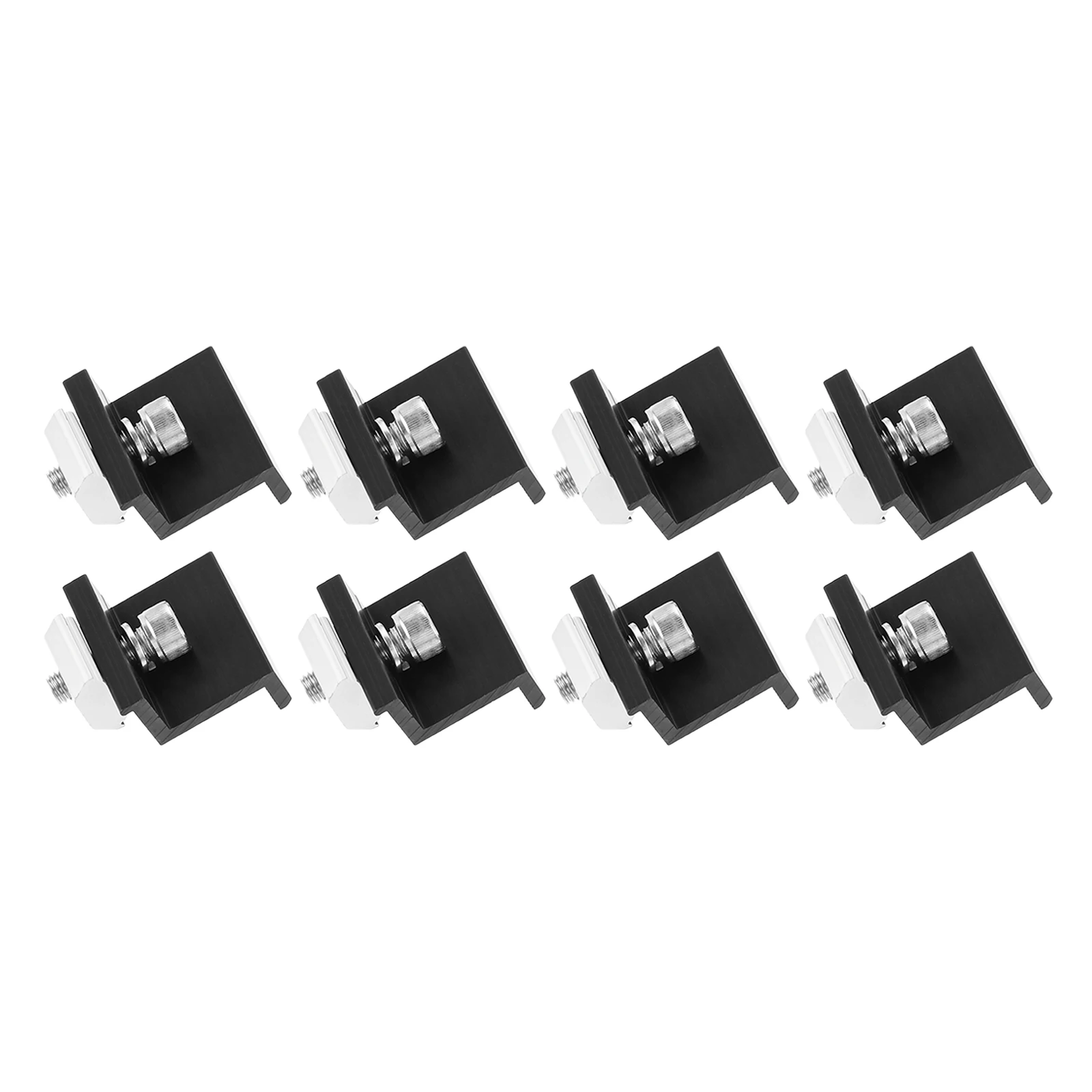 8pcs Aluminium Alloy Solar Panel End Clamp Holder Clips 30mm Solar Modules Fixing PV Bracket End Clamp Middle Clamp Silver/black