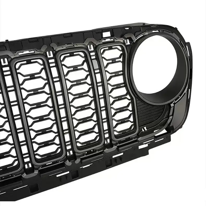 for Jeep Wrangler JL 18-24 Accessories Off Road Vehicle Grille Automatic Tuning Accessories Front Bumper ABS Black Front Grille view 6
