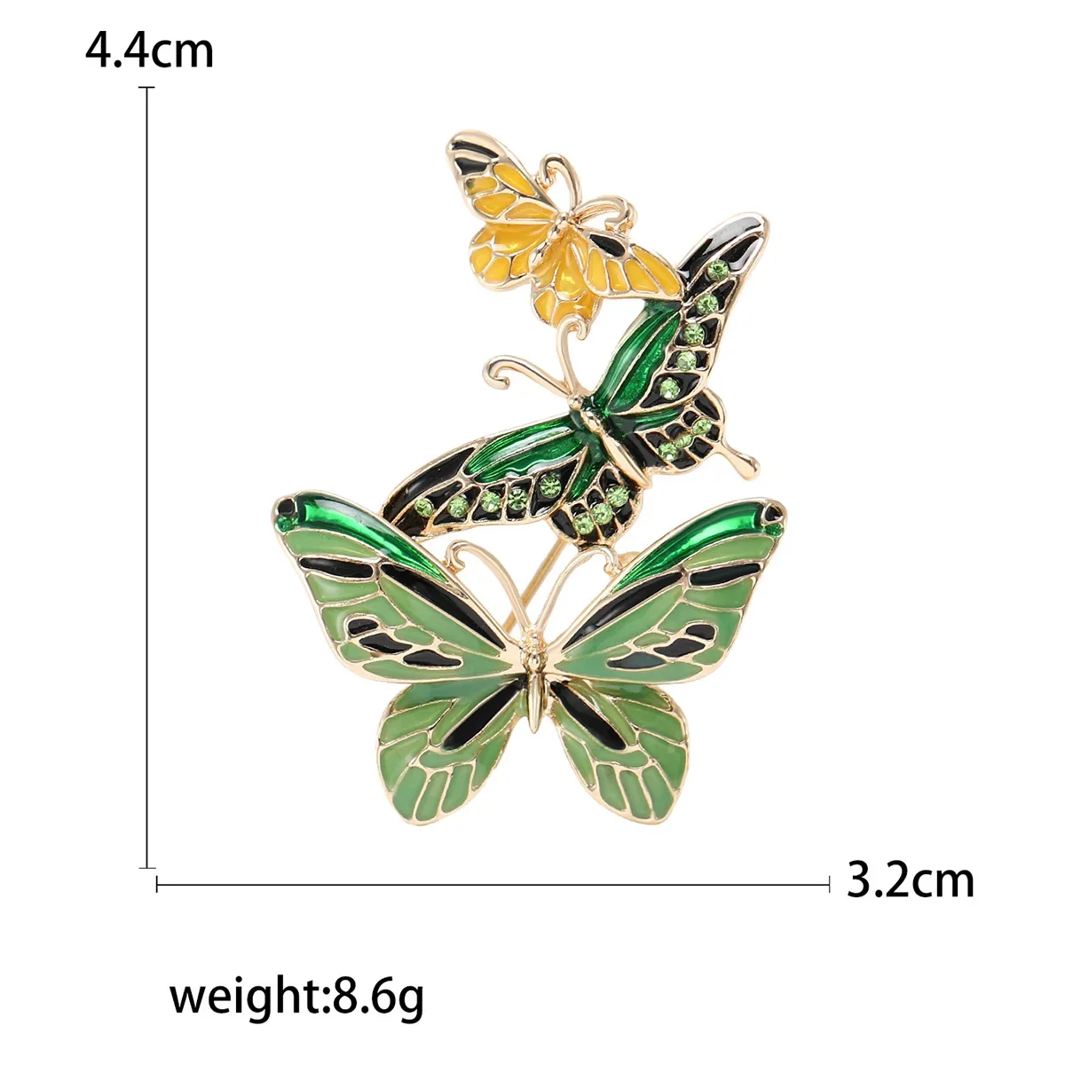 Dmari Luxury Brooch Enamel Pin Three Butterfly Badge Women Party Meeting Accessories Jewelry For Clothing