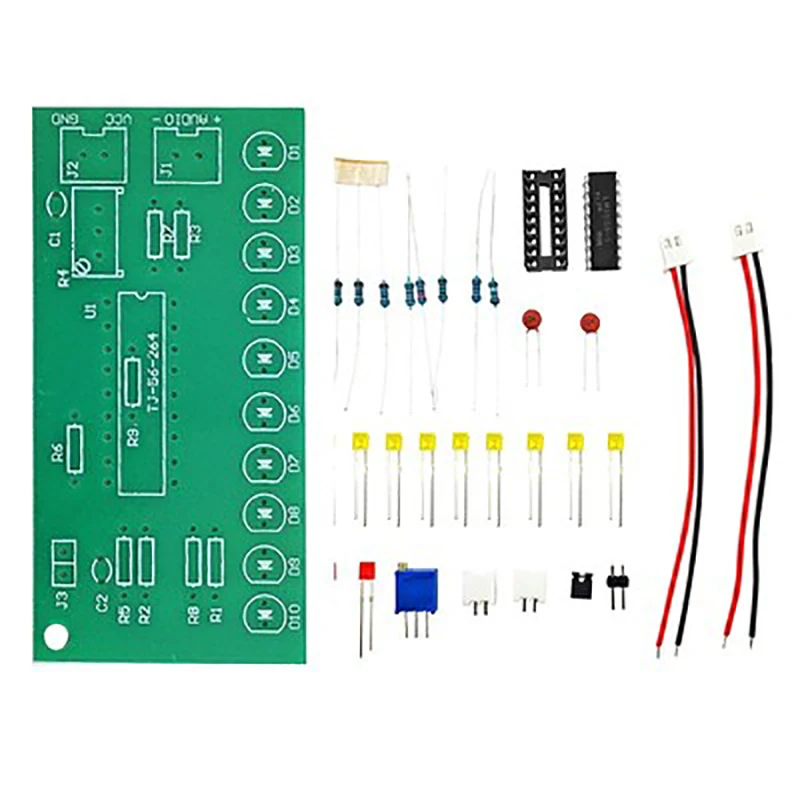 10 Audio Level Indicator Self Assembly Kit LM3915 Audio Indicator Suite DIY Kit Electronic