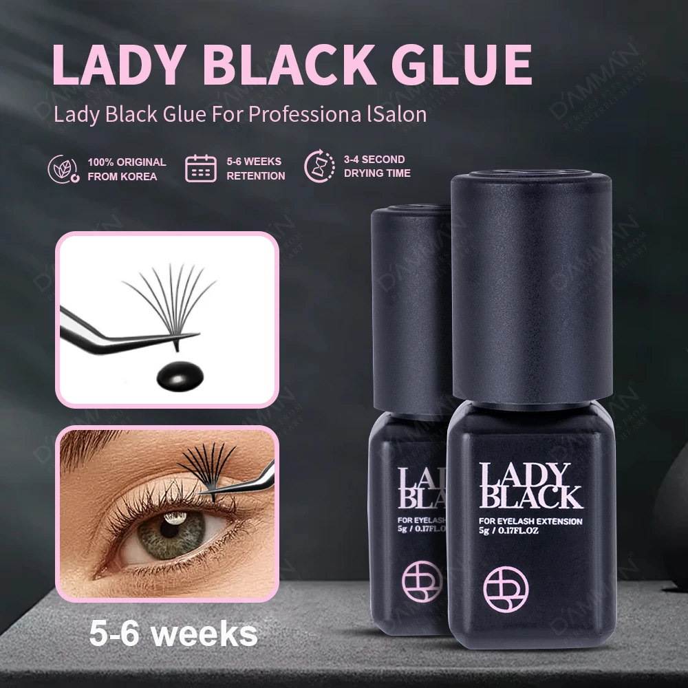 

2 Bottles 5Ml Korea Original Lady Glue Professional Eyelashes Extension Adhesive 3-4 Sec Quickly Drying Lashes Glue Makeup