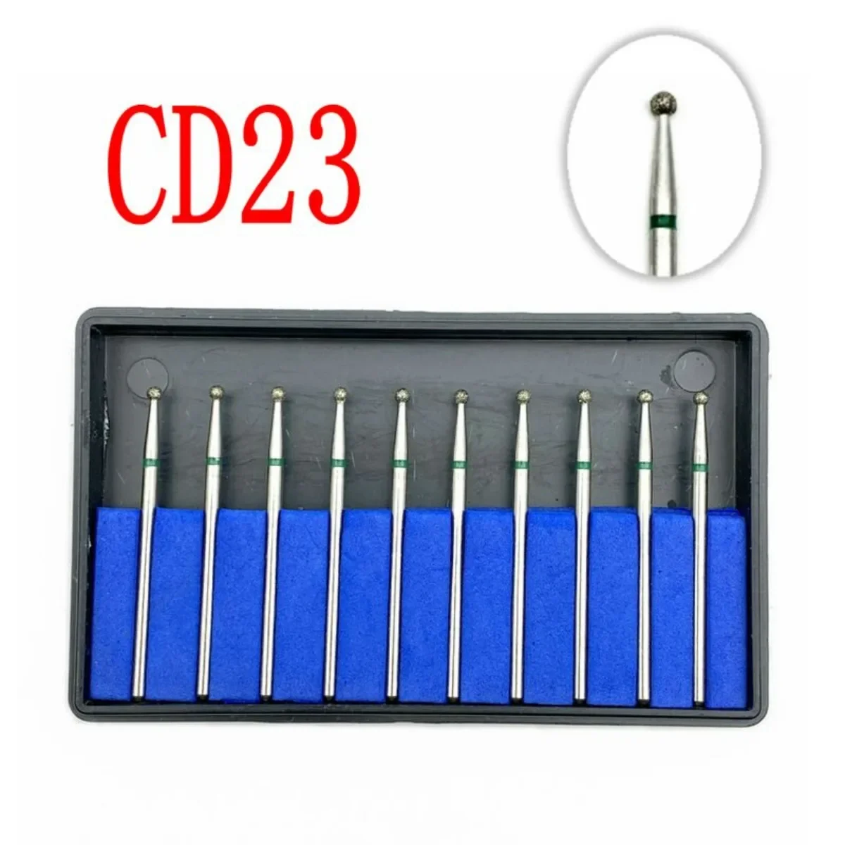 10pcs/box Diamond Nail Drill Milling Cutter Dental Grinding Polish Burs Craft Polisher Dentist Material Coarse CD23