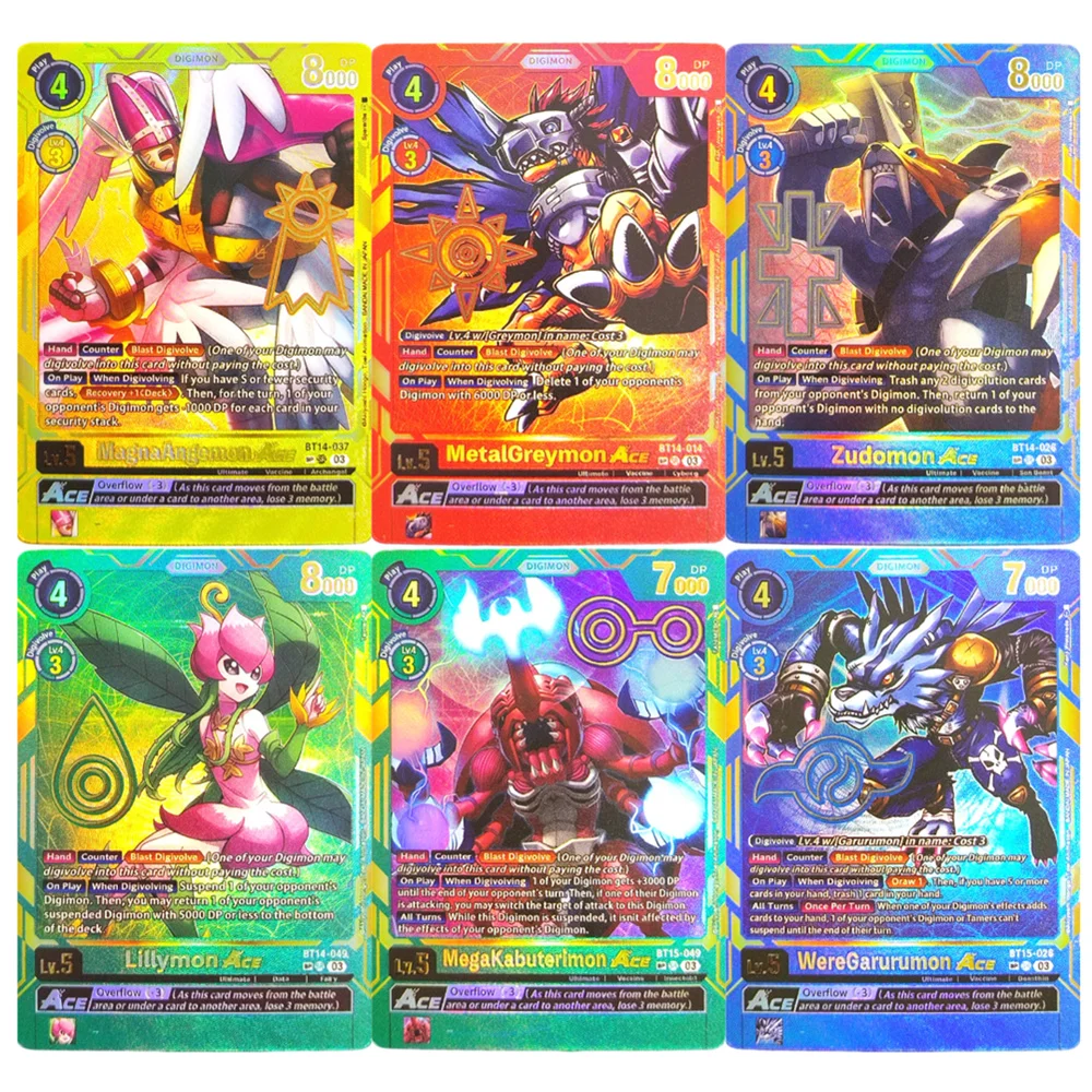 

Коллекционная карта Proxy Digimon Card Exceed Apocalypse BT14 BT15 Zudomon WereGarurumon MagnaAngemon MegaKabuterimon ACE для игры TCG