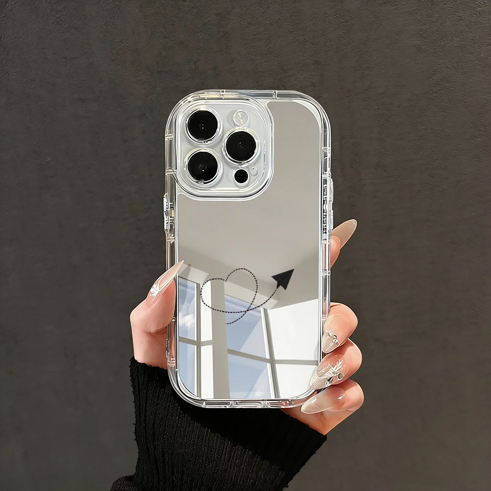 INS Aircraft Trajectory Phone Case For iPhone 17 16 15 14 13 12 11 Pro Max XS X XR 7 8 Plus Make Up Mirror Shockproof Soft Cover view 6