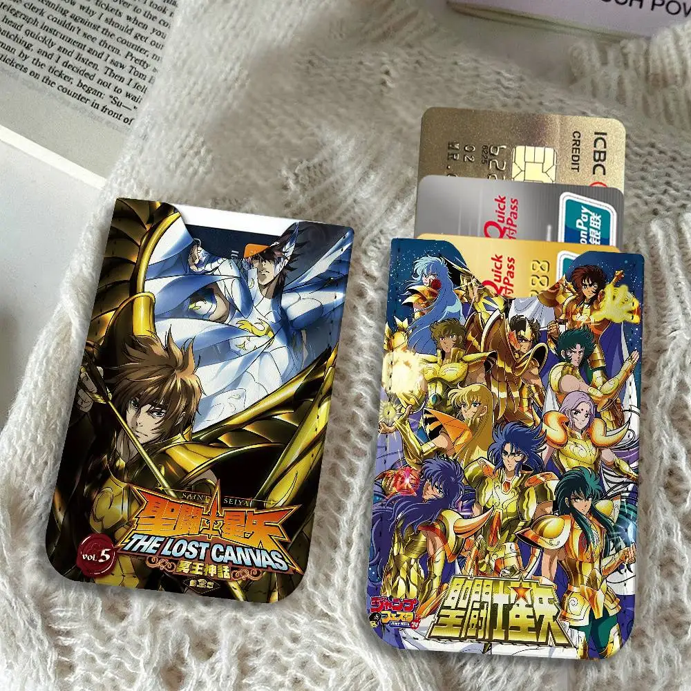 Anime Saint Seiya Light and thin mini bag small and portable bus card protective leather case for men and women