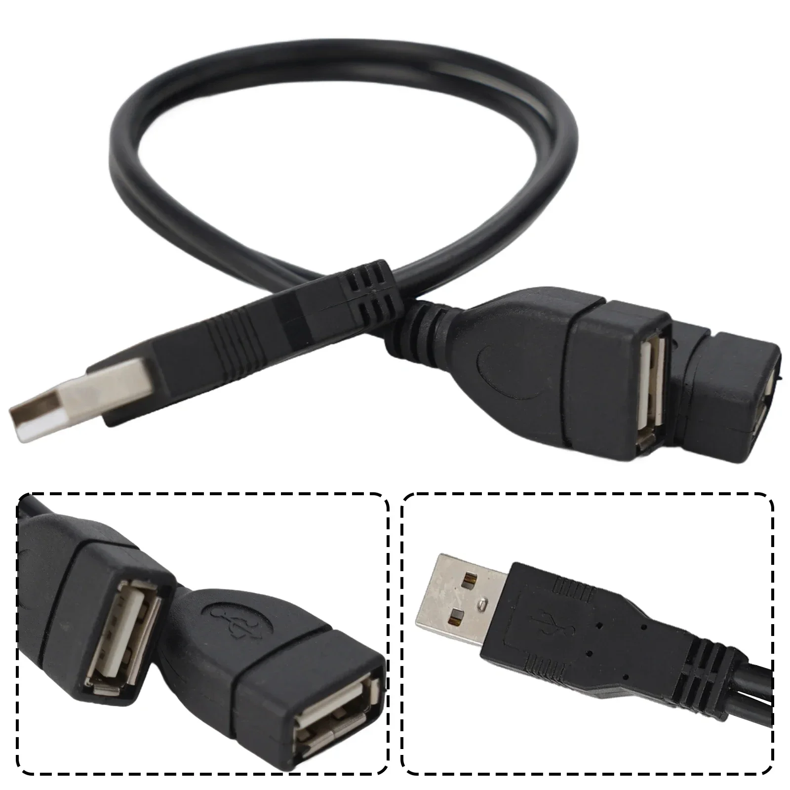 Quick Installation USB 2 0 A Male to Dual USB Male Y Splitter Hub Power Cord Adapter Cable New and Performance Tested