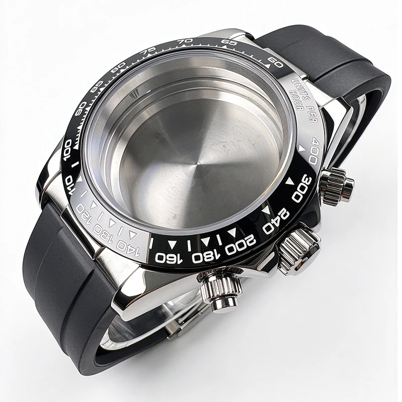 Daytona 40mm VK63 Sapphire Glass Watch Case Ceramic Bezel Men's Watch Accessories Suitable for VK63 VK63A VK64 Quartz Movement