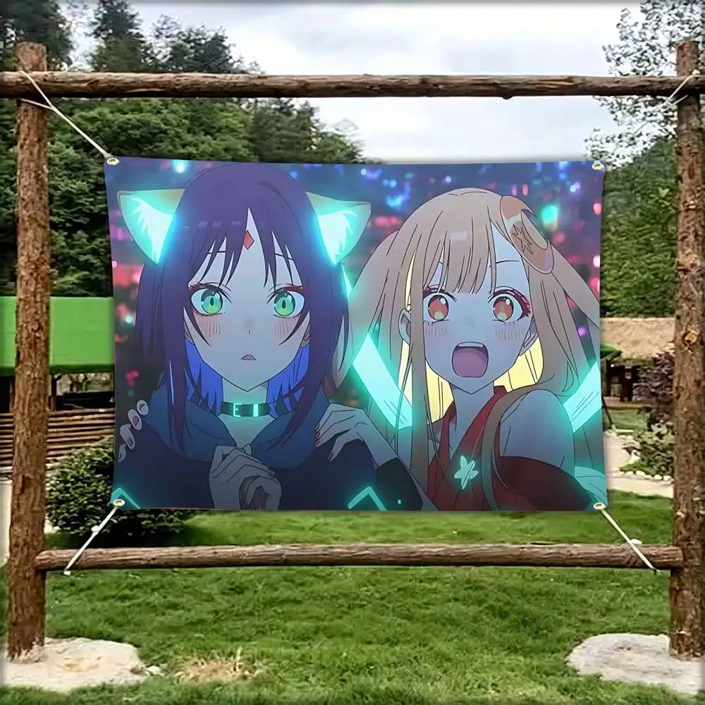 Manga Lunar Cosmic Princess Kaguya Flag Tapestry Banner for Bedroom Living Room Outdoor Camping