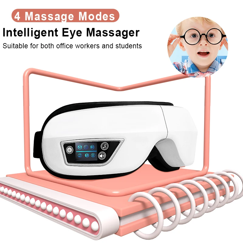 Smart Foldable Eye Massager with Bluetooth Music 6D Air Pressure Compress Eye Care Eye Strain Relief Fatigue Sleep Aid Travel