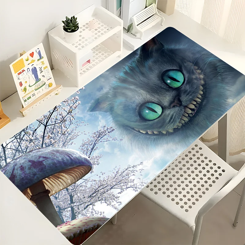 لوحة الماوس C-cheshire Cat Alice In Wonderland ملحقات الكمبيوتر المطاطية لوحة الماوس ألعاب الكمبيوتر غير قابلة للانزلاق حصيرة مكتبية لوحة مفاتيح الكمبيوتر المحمول