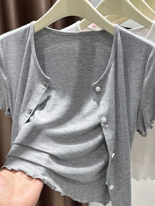 

plus Size Modal Short Sleeve Open Cardigan Women's Summer Thin Shoulder Wrap Outerwear Short Cover up Top Sun Protection Clothes