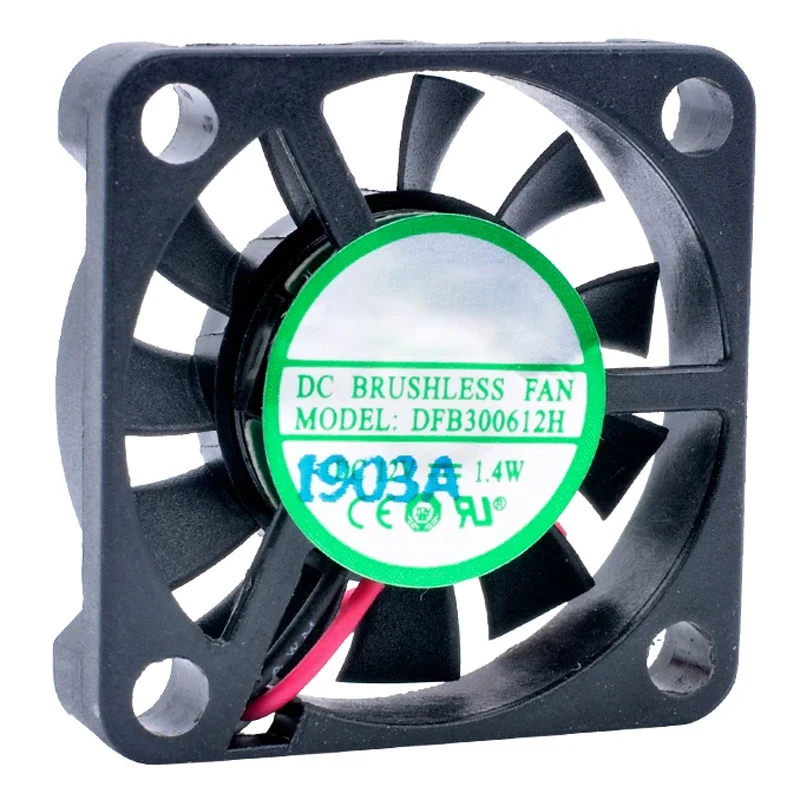 DFB300612H 3cm 30mm fan 30x30x6mm DC12V 1.4W 2pin Ultra thin cooling fan with ball bearings for projectors