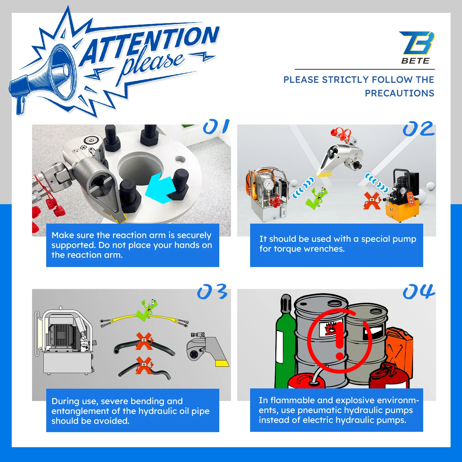 MXTA China High Strength Adjustable Hydraulic 1/2 3/4 Torque Wrench Tools
