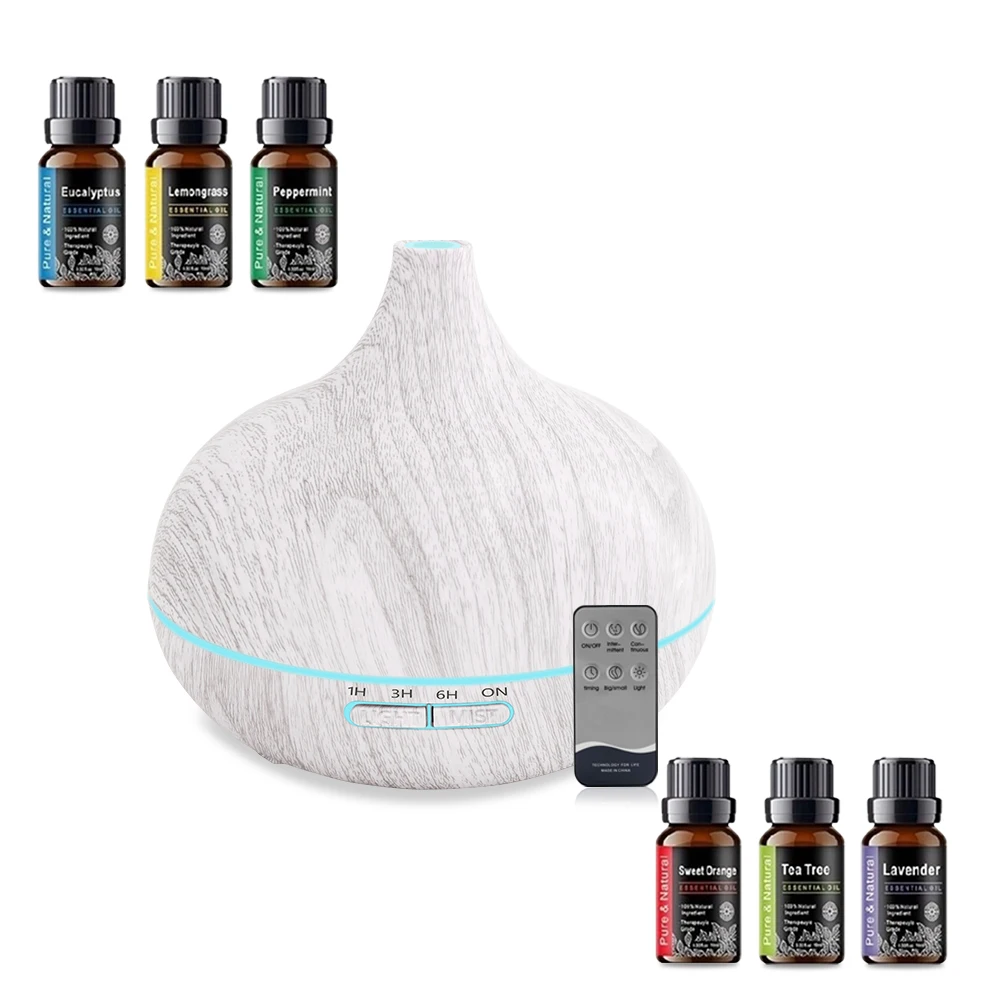 Difusor de Aromas para el Hogar de Lujo con Control Remoto de 550 ml y 6 Aceites Esenciales, Ideal para Regalo de Inauguración o Cumpleaños