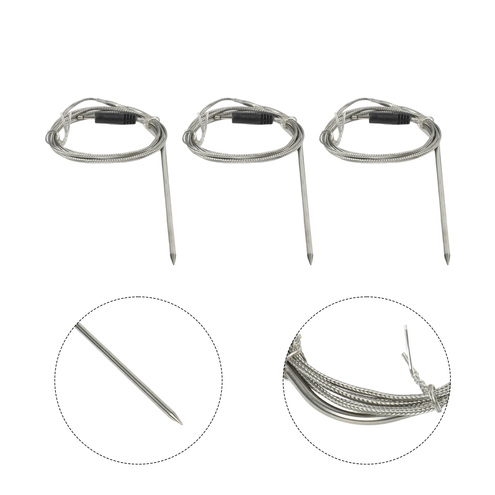 3PCS Spare Probe Sensors for BBQ Thermometer with DC2 5 Connector Suitable for Grills Ovens and Cooking Temperature Monitoring