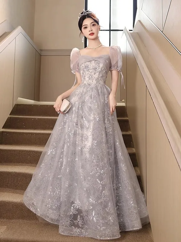 

Элегантное вечернее платье Ele Princ Sle для женщин, костюм для ведущей, легкое роскошное длинное платье для взрослых на бал, пошив на заказ