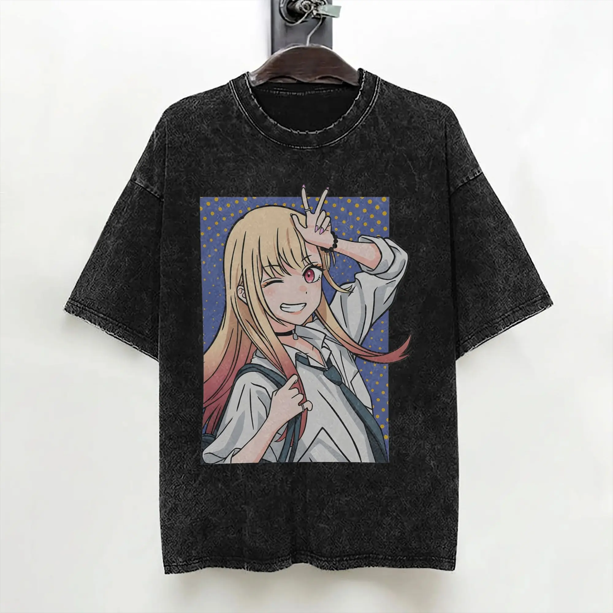 Marin Kitagawa Anime Washed T Shirt Streetwear Vintage T-Shirt Tee Shirt Men Women Short Sleeve Oversize Printed