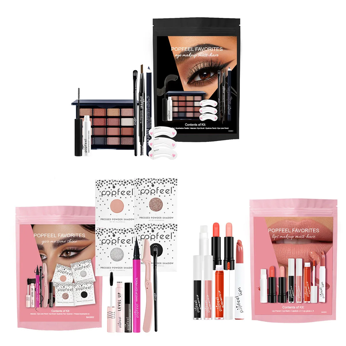 アイライナー + アイブロウ ペンシル + アイシャドウ パレット + アイブロウ シェイパー セット手頃な価格で便利なアイライナー アイブロウ ペンシル セット