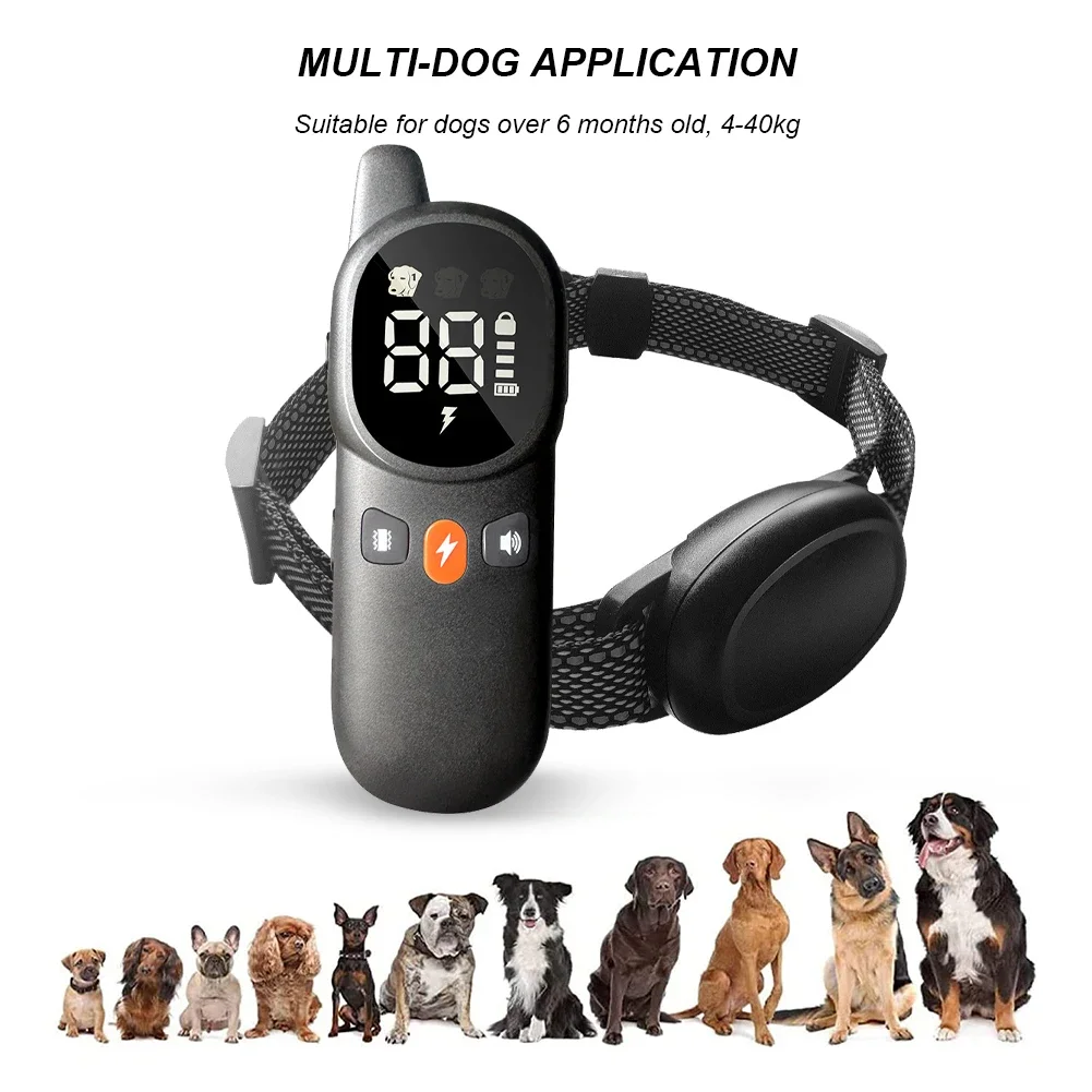 

Electric Dog Training Collar Waterproof Pet Dog Training E-Collar Remote Control Sound Vibration Static Shock for All Size Dogs