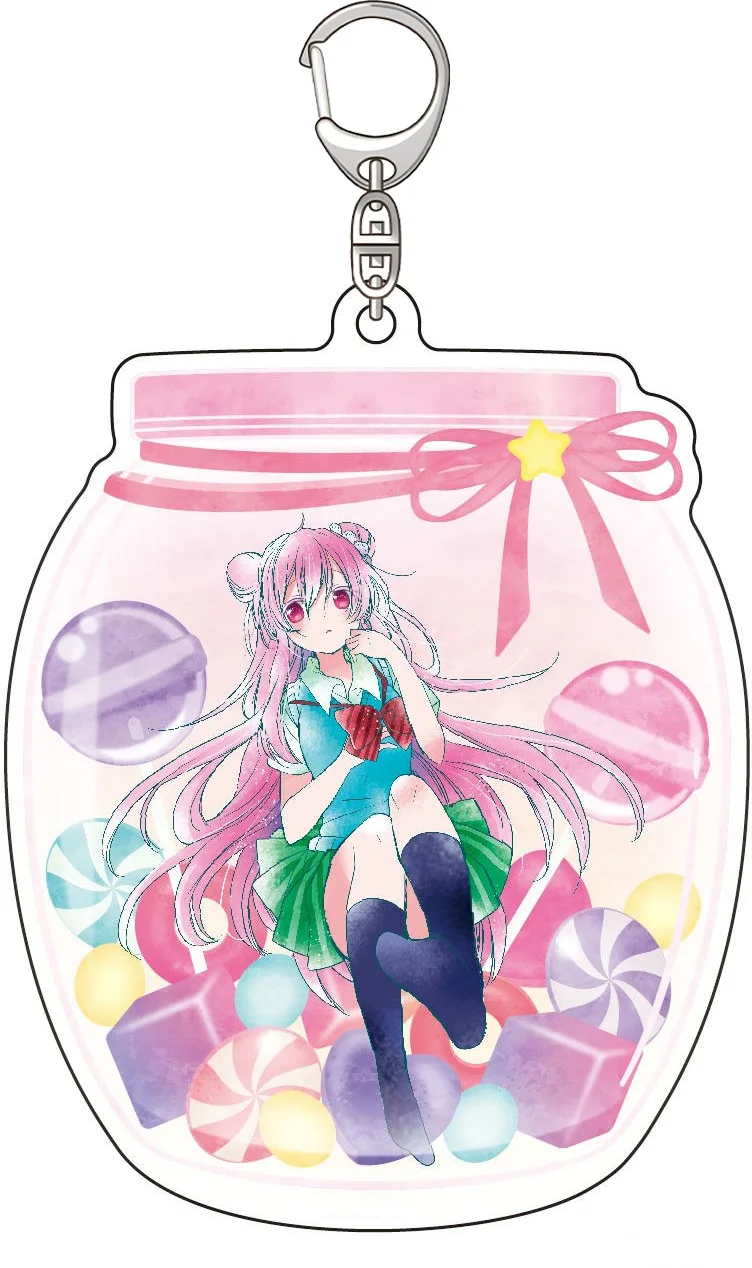 Anime Peripheral Store Happy Sugar Life Satou Matsuzaka Gaugau Acrylic HD Figure Keychain Pendant Decor Charm Gifts About 6cm