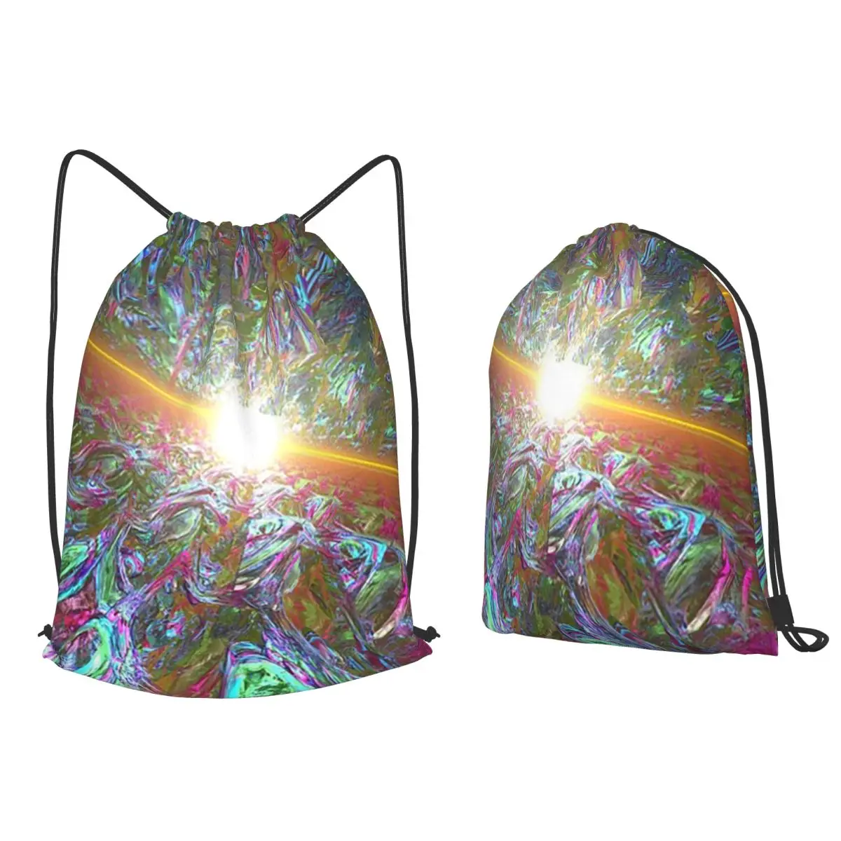Outbreak 000 - Fractal Landscapes Backpacks Multi-function Drawstring Bundle Pocket Sundries Bag Book Bags for Travel School