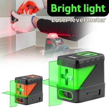 Laser level Horizon vertical measure 2 lines laser level self leveling green beams laser multi-purpose measure green light level