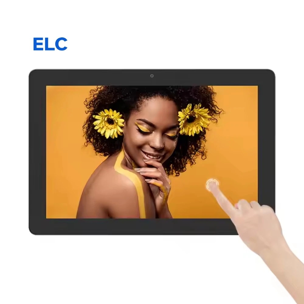 Design Rockchip Android POE Tablet Digital Signage Display Kiosk Business Black Wall Mount 10.1 Inch