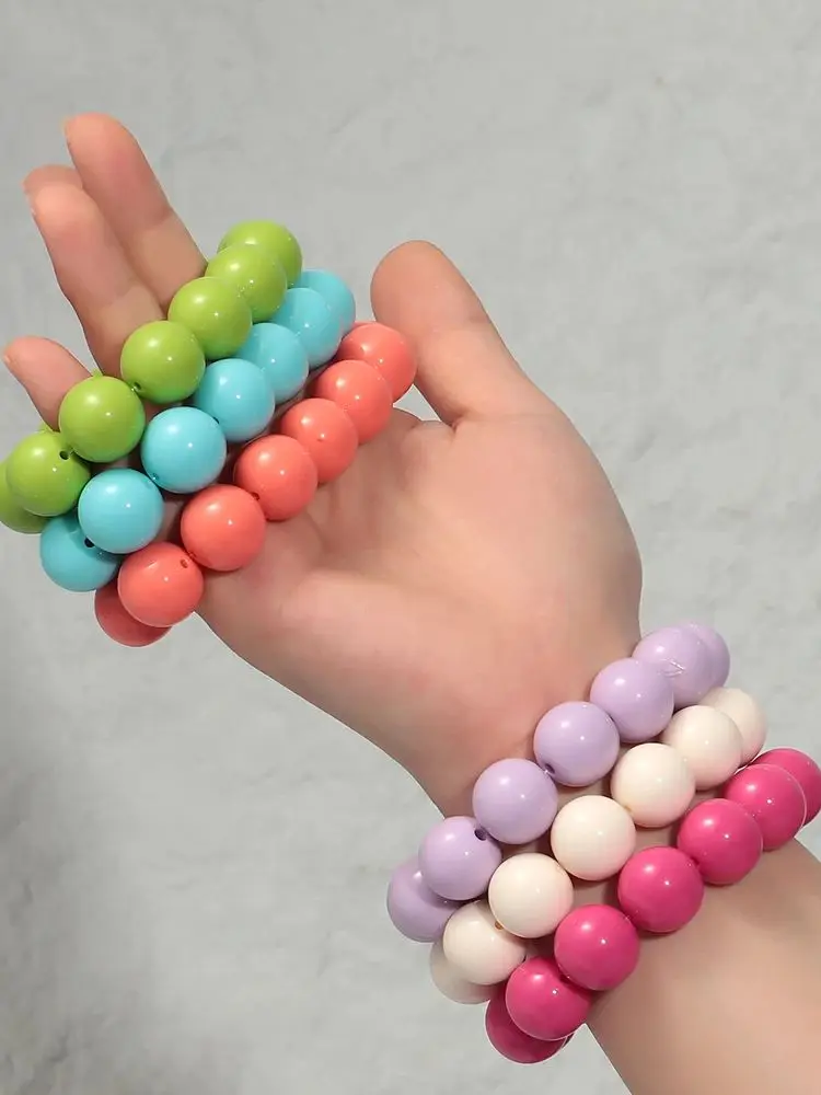 Bohomia Trend Acryl Ontwerp Geometrische Ronde Bal Elastische Armband voor Vrouwen Onregelmatige Kleurrijke Armbanden 2025 Sieraden - afbeelding 2