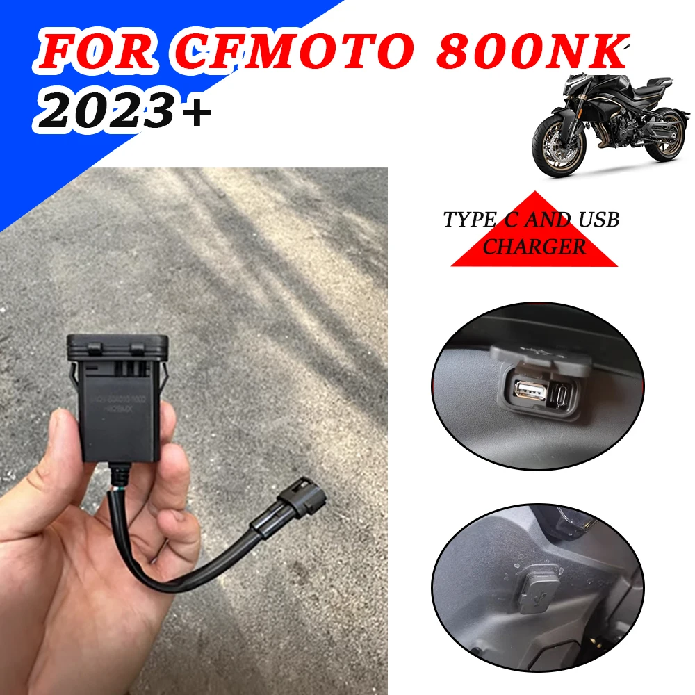 Motorcycle Accessories TYPE C USB Charger Socket Adapter Plug USB DC Outlet Quick Charge For CFMOTO NK 800 NK 800NK NK800 2023