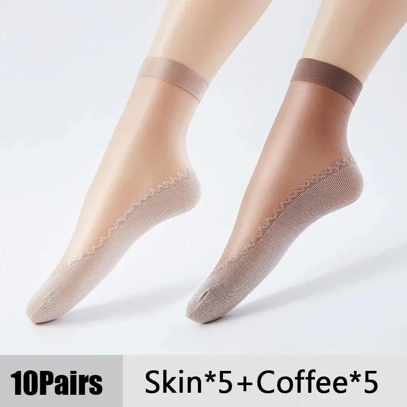1/10 Pairs Frauen Socken Weiche Socken Frau Sommer Ultradünne Atmungsaktive Socke Lässig Leichte Weibliche Transparente Boot Socken – Detail 5