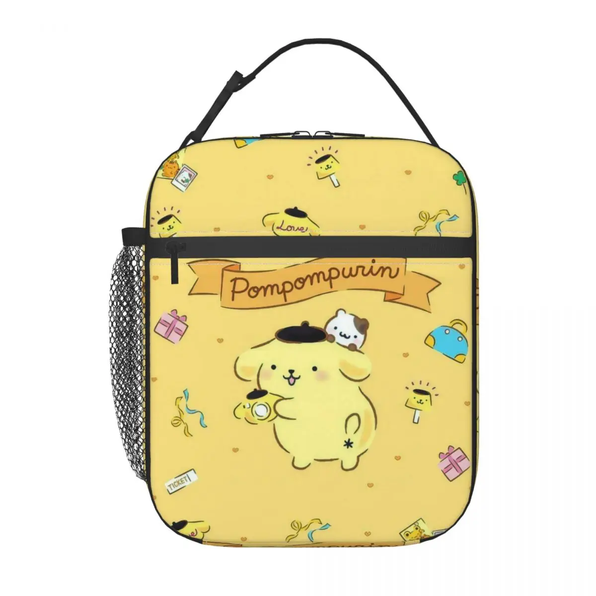 لطيف Pompompurin المنتج معزول حقيبة الغداء للخارجية لطيف الكلب الغذاء حقيبة التخزين المحمولة الحرارية برودة صناديق الغداء