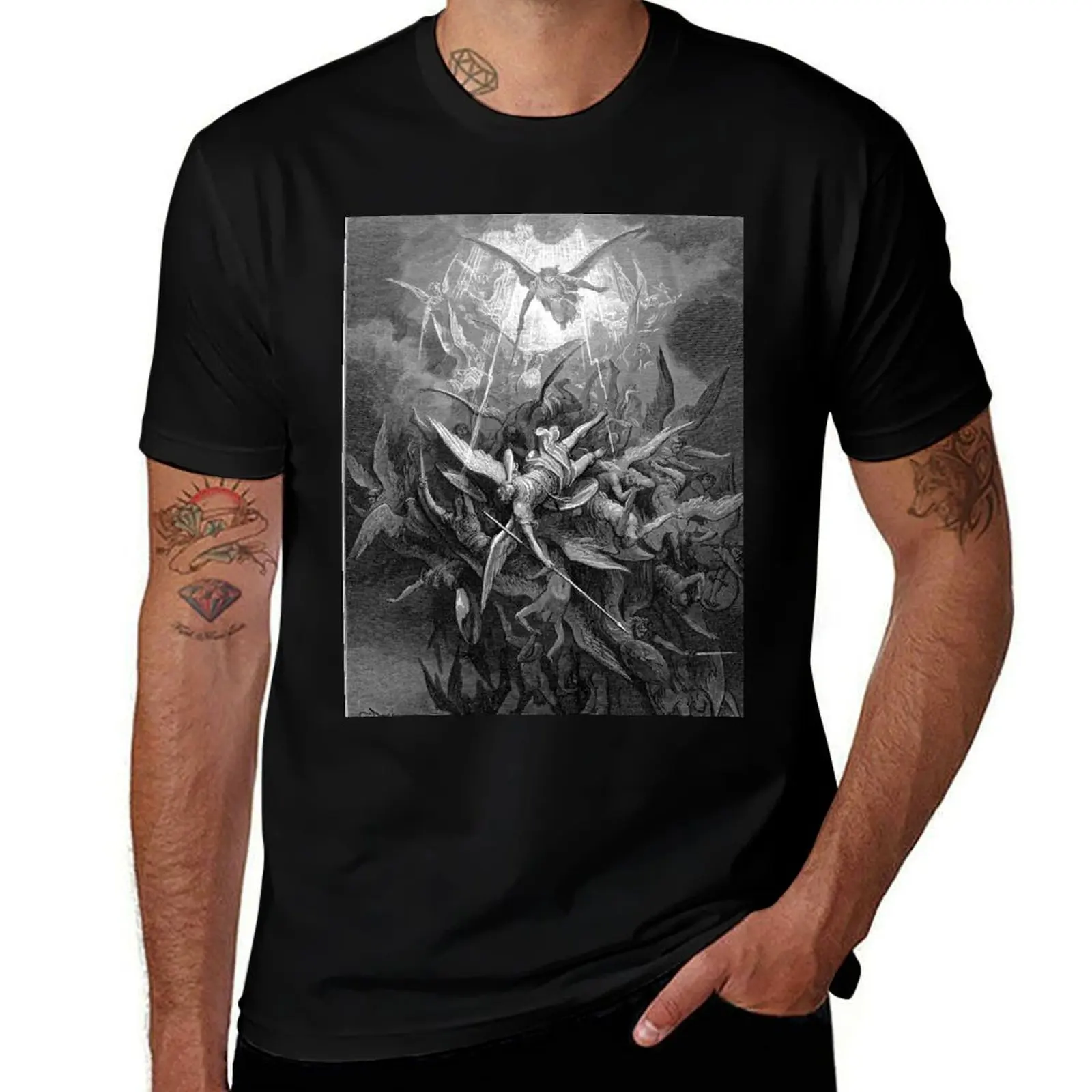 

Gustave Dore Print. Almighty Power from John Milton's Paradise Lost. Antique Angel Art. Digitally remastered T-Shirt