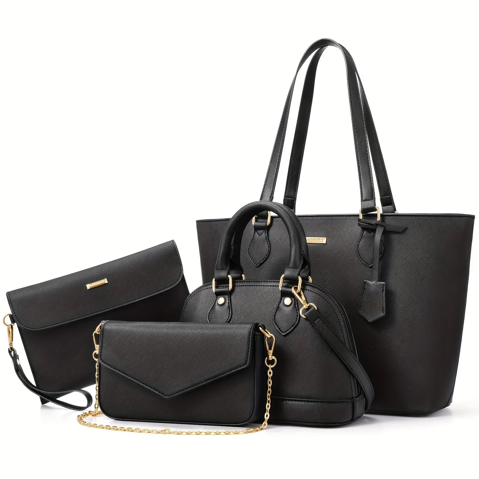 

[Bagsure Handbag] Bagsure 4pcs Handbag Set | Purse Sets for Women, Tote Bag, Fashion Purse Sets Women's Handbags The Tote Bag Handbags Sets